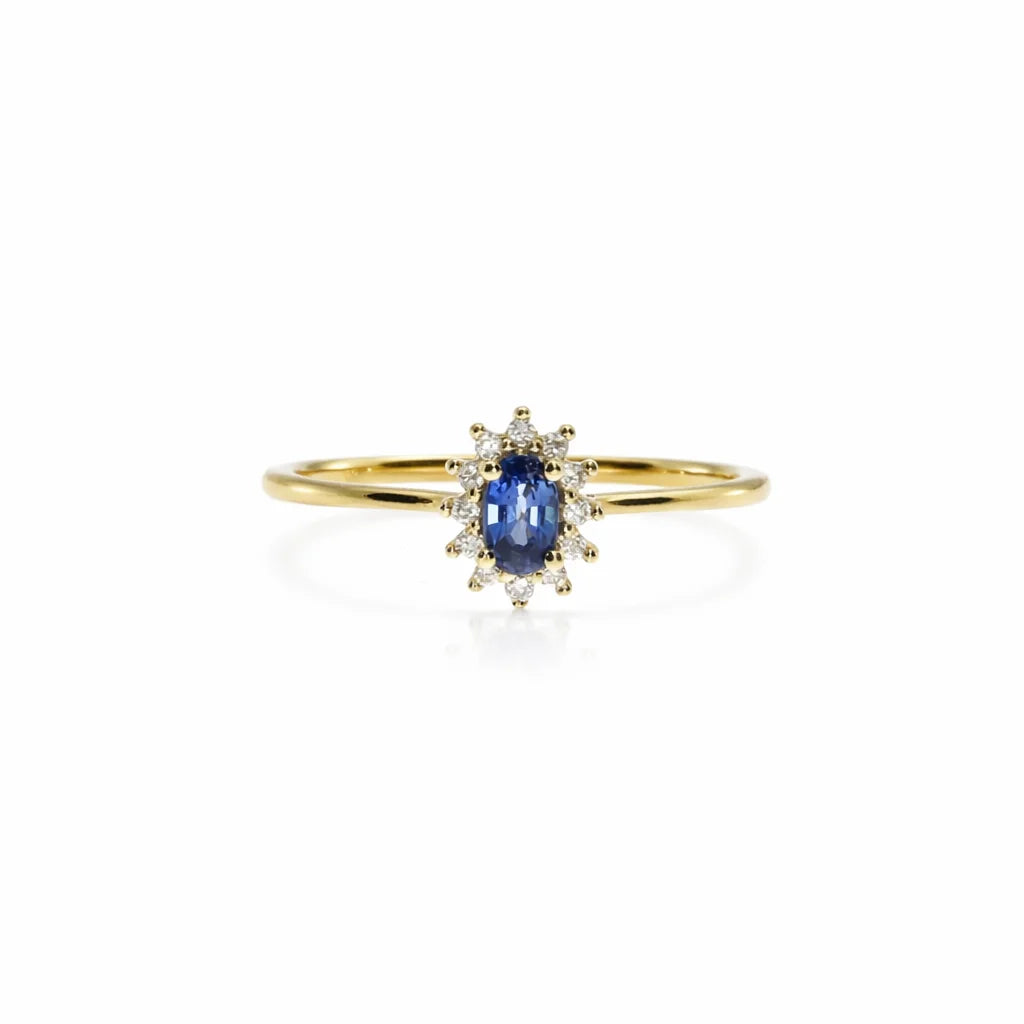 14 Karat Safir Roset Ring