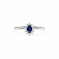 14 Karat Hvidguld Safir Roset Ring