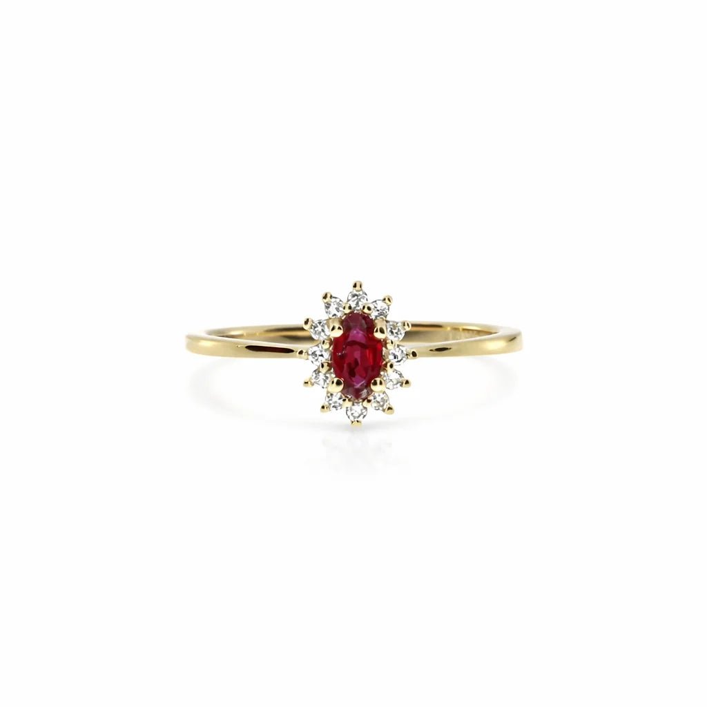 14 Karat Rubin Roset Ring