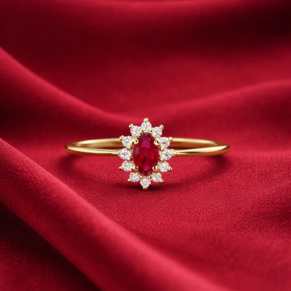 14 Karat Rubin Roset Ring