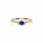 14 Karat Tre-stens Blå Safir Ring