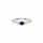 14 Karat Hvidguld Tre-stens Blå Safir Ring