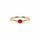 14 Karat Tre-stens Pink Safir Ring