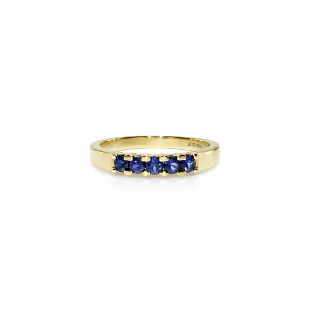 14 Karat Safir Alliancering