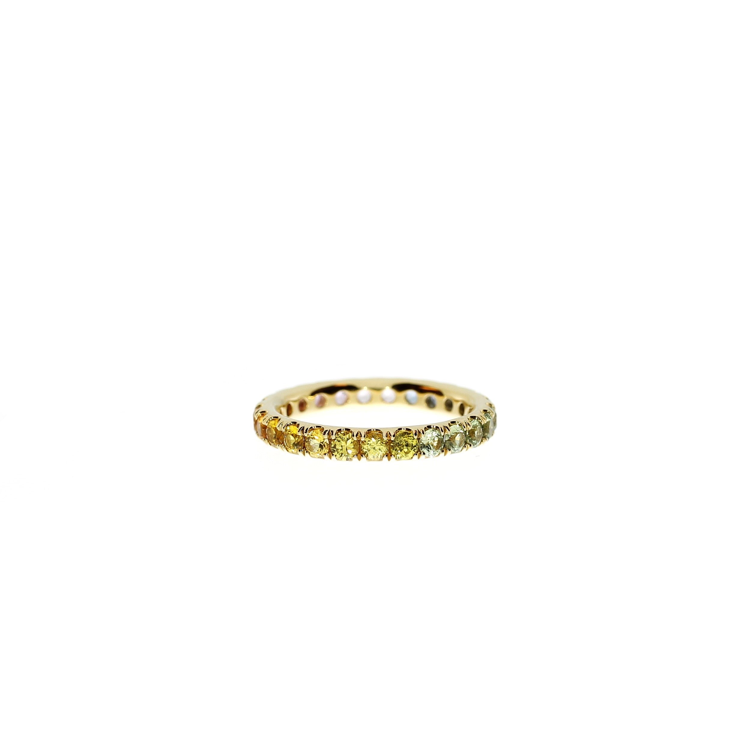 14 Karat Regnbue Safir Ring