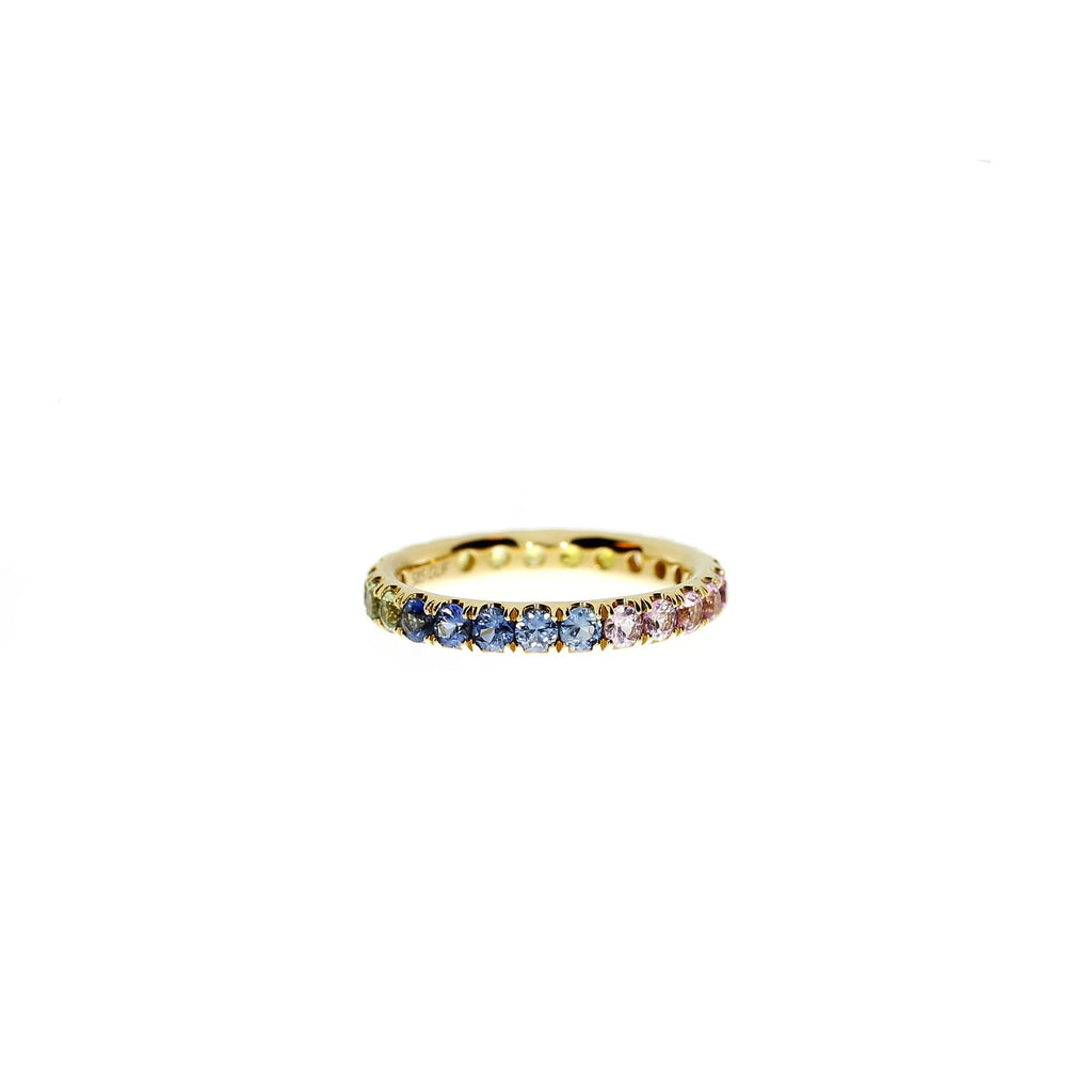 14 Karat Regnbue Safir Ring