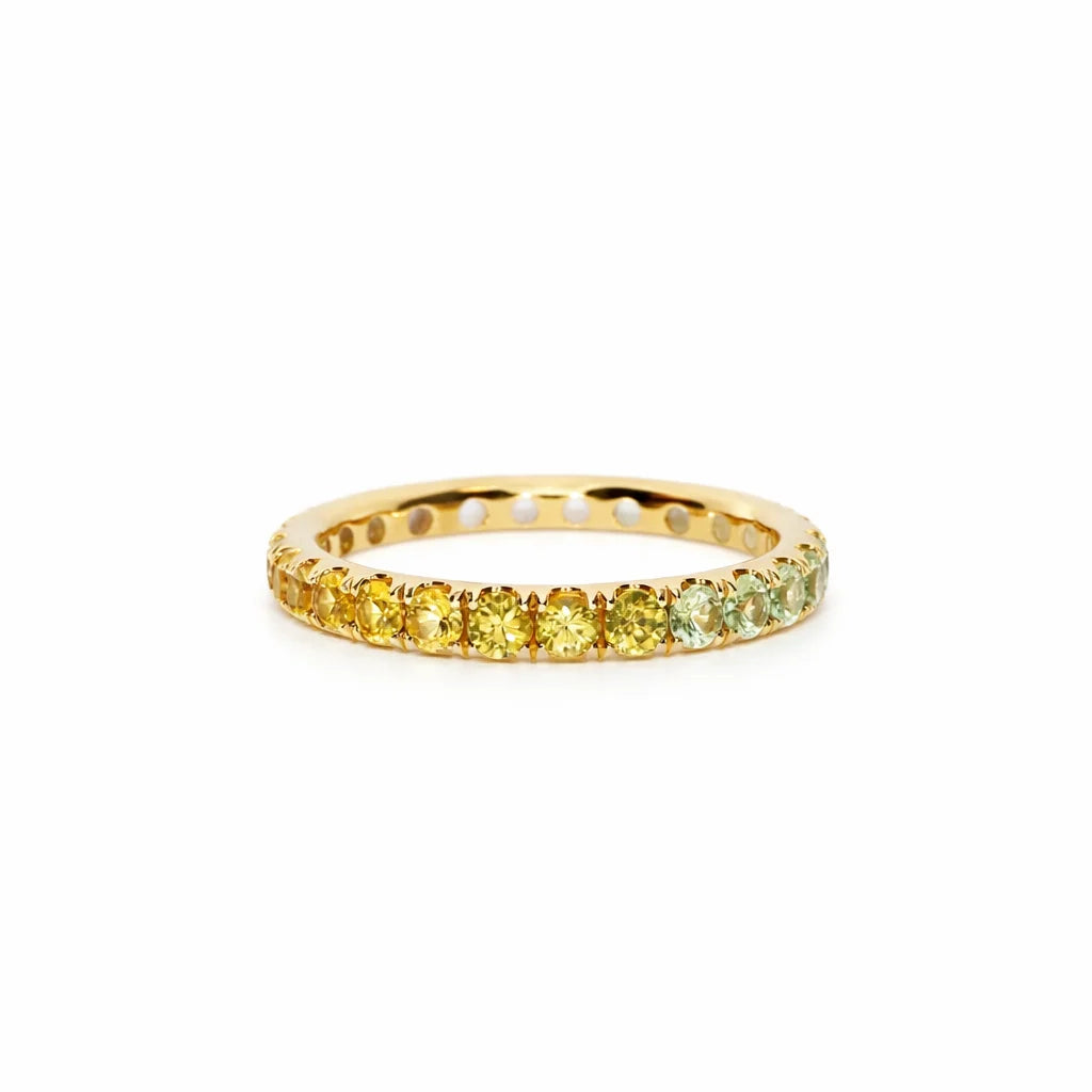 14 Karat Regnbue Safir Ring