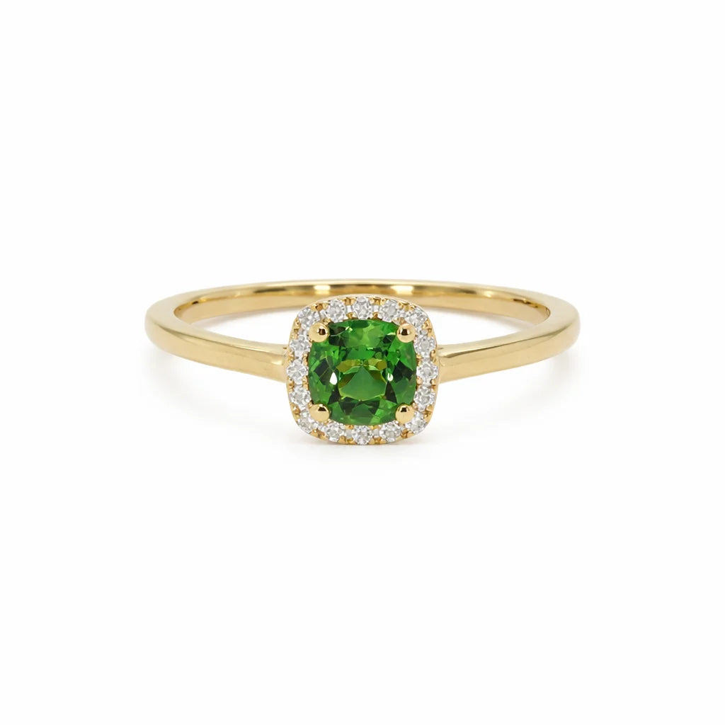 14 Karat Tsavorit Roset Ring