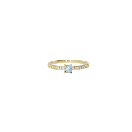 14 Karat Topas Solitaire Ring