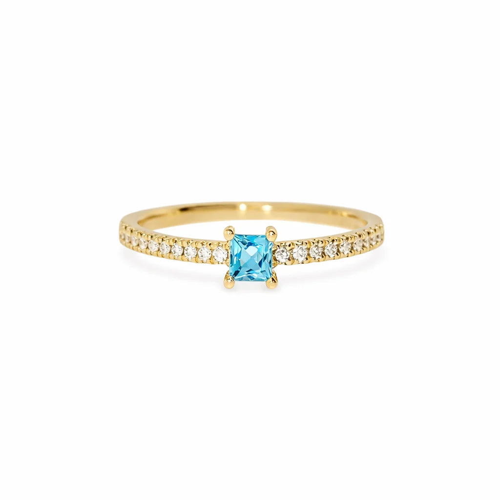 14 Karat Topas Solitaire Ring
