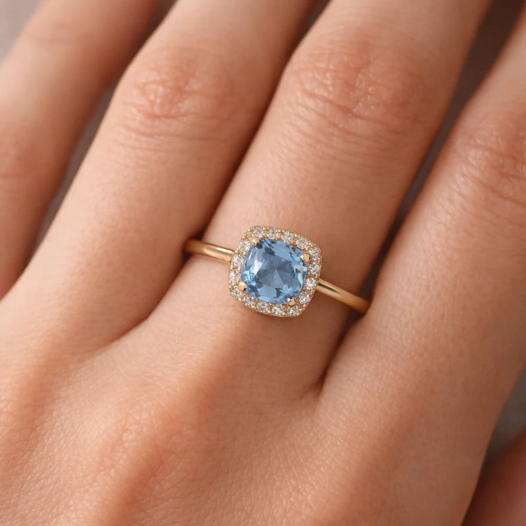 14 Karat Topas Roset Ring