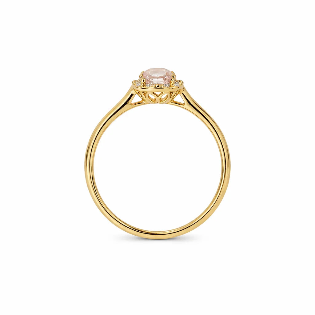 14 Karat Rosakvarts Roset Ring