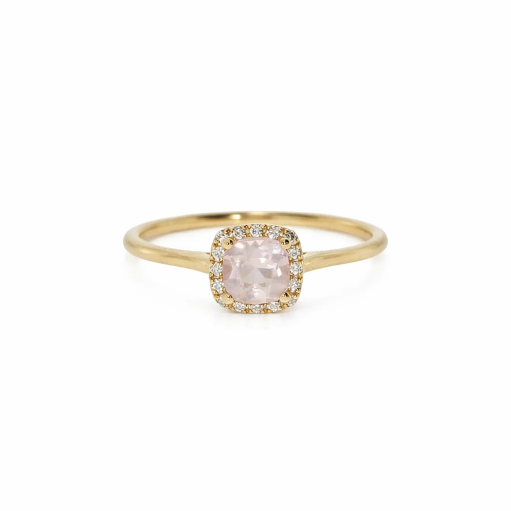 14 Karat Rosakvarts Roset Ring