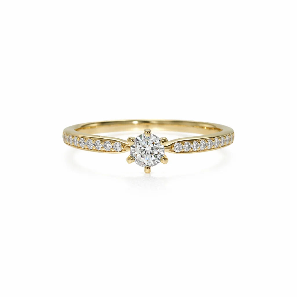 14 Karat Solitaire Ring 0,19 ct.