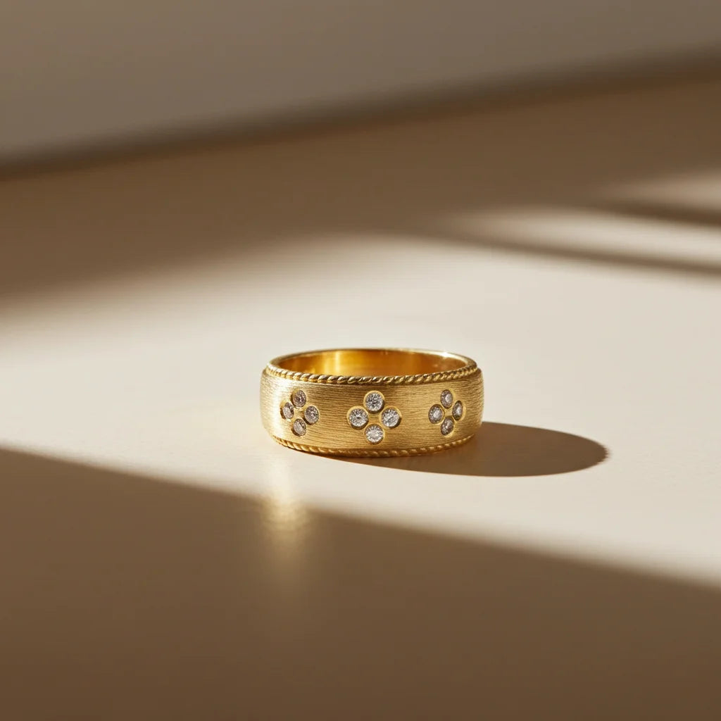 14 Karat Chunky Mat Brillant Ring