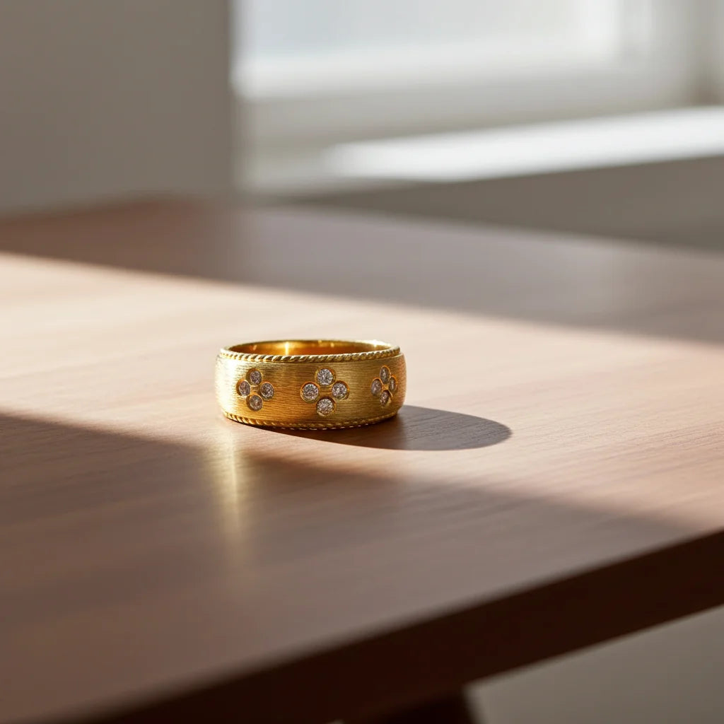 14 Karat Chunky Mat Brillant Ring