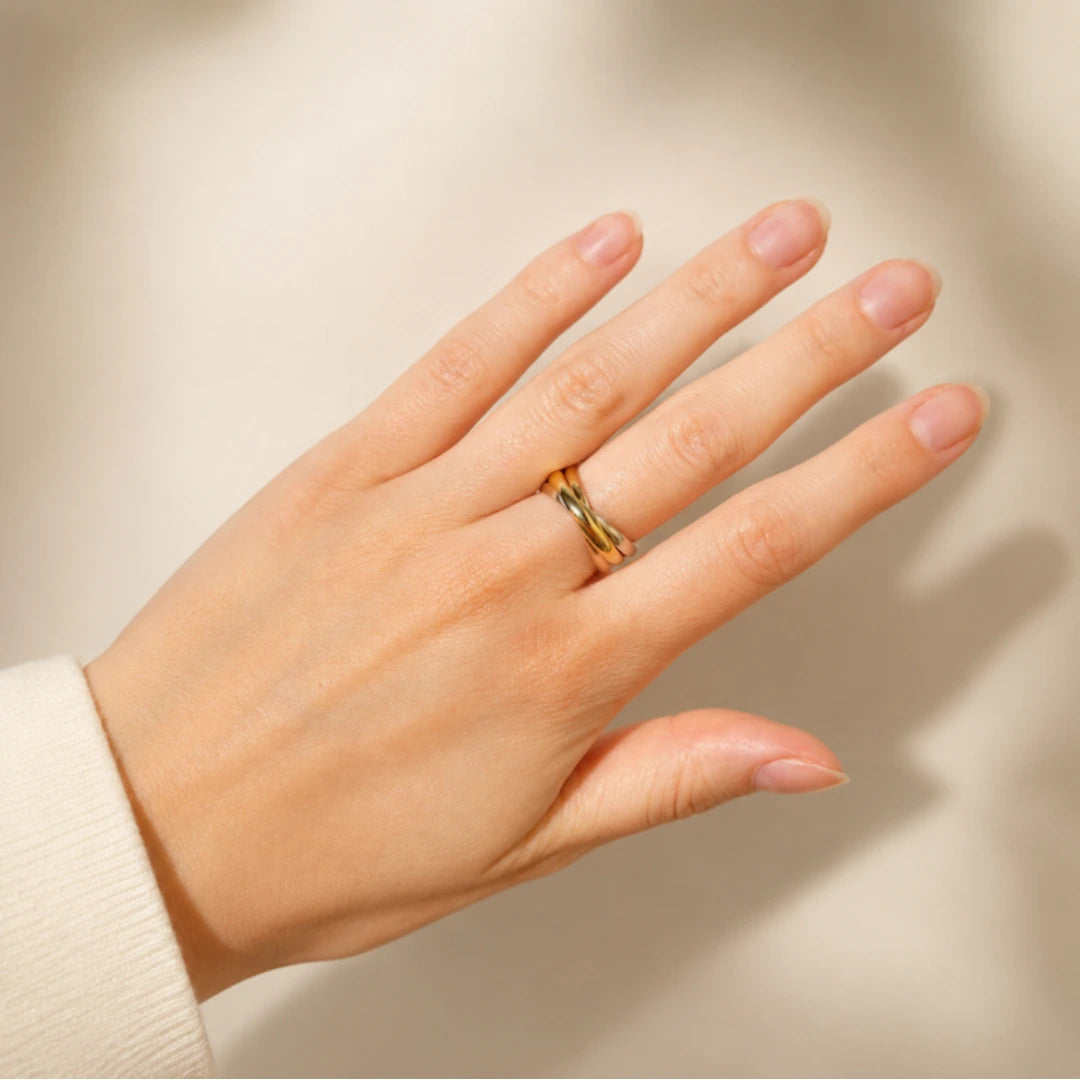 14 Karat 3 i 1 Ring
