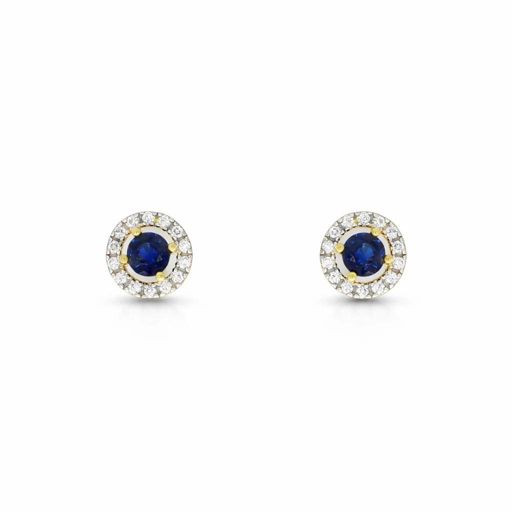 14 Karat Safir Roset Ørestikker