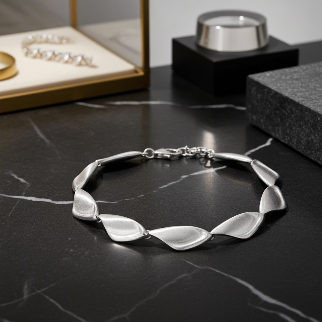 Sølv Matteret Mia Armbånd