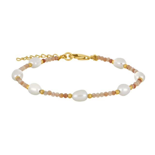 Forgyldt Perle Armbånd