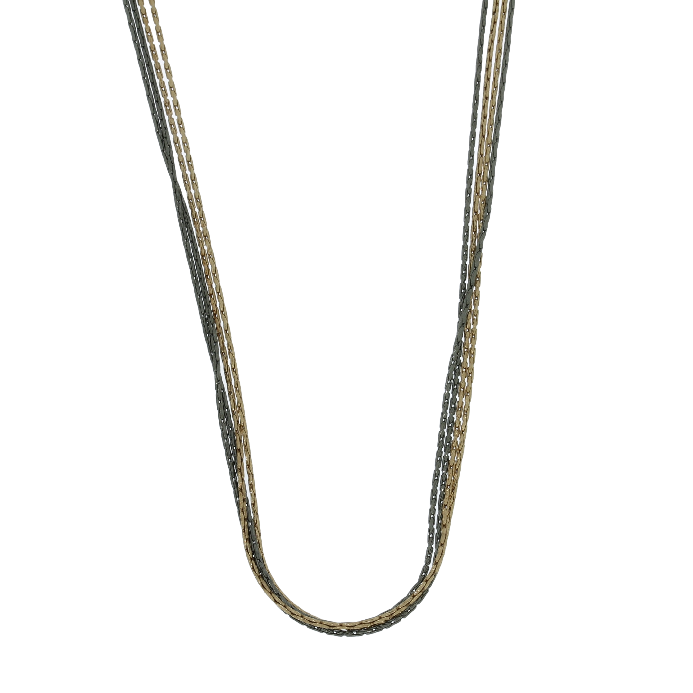 Rosaforgyldt og Oxyderet Fir-trådet Kæde 90cm