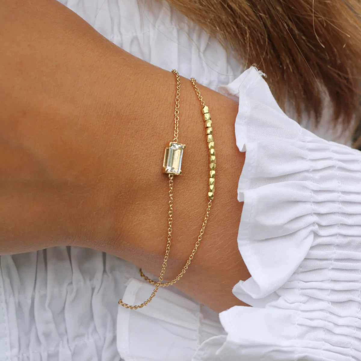 Rock beads me armbånd - 18kt Rødguld