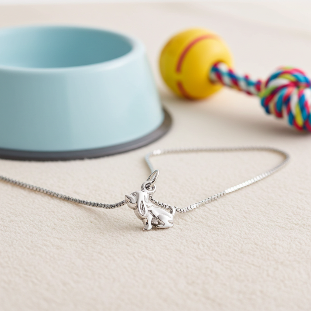 Sølv Hund Halskæde