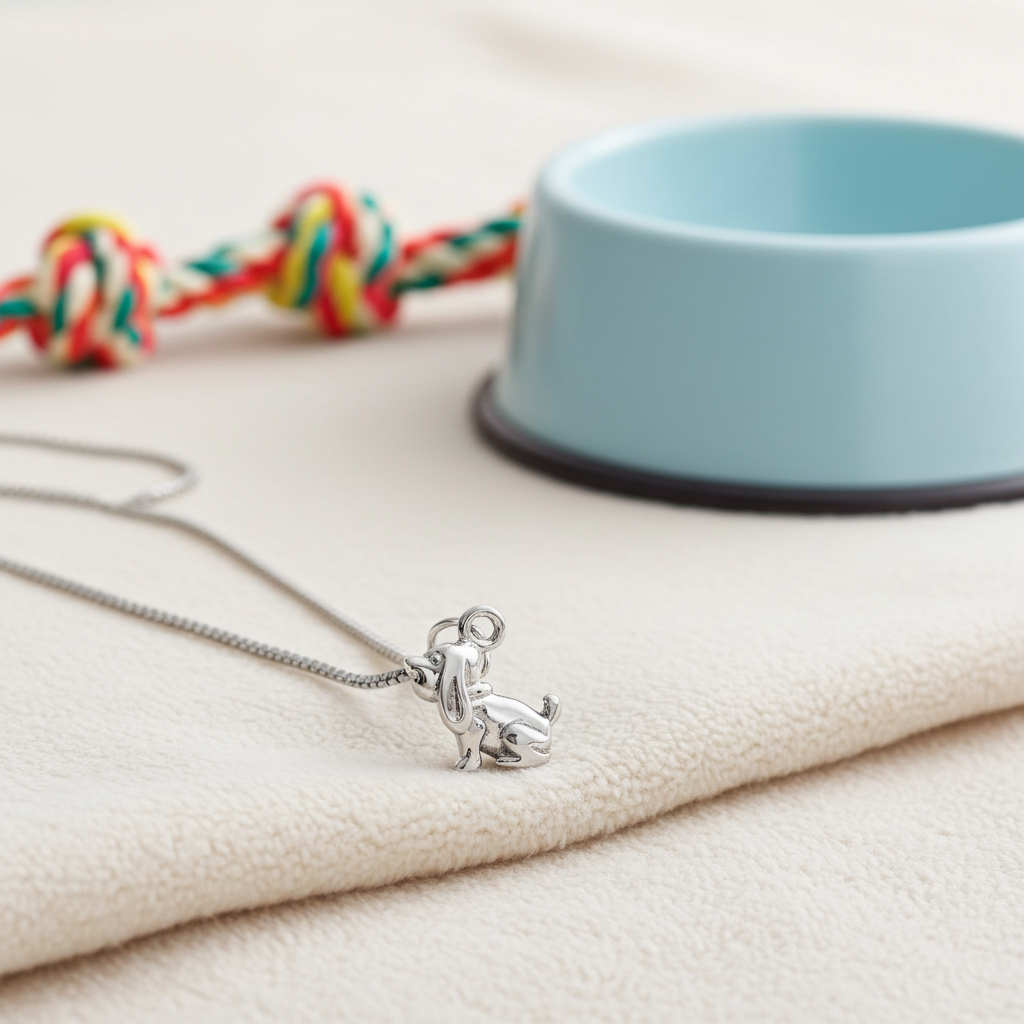 Sølv Hund Halskæde