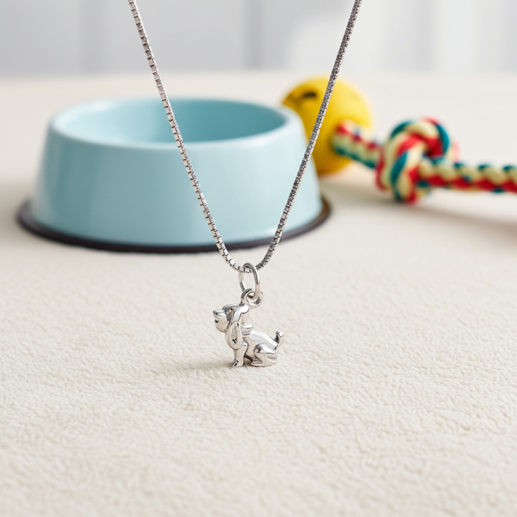 Sølv Hund Halskæde