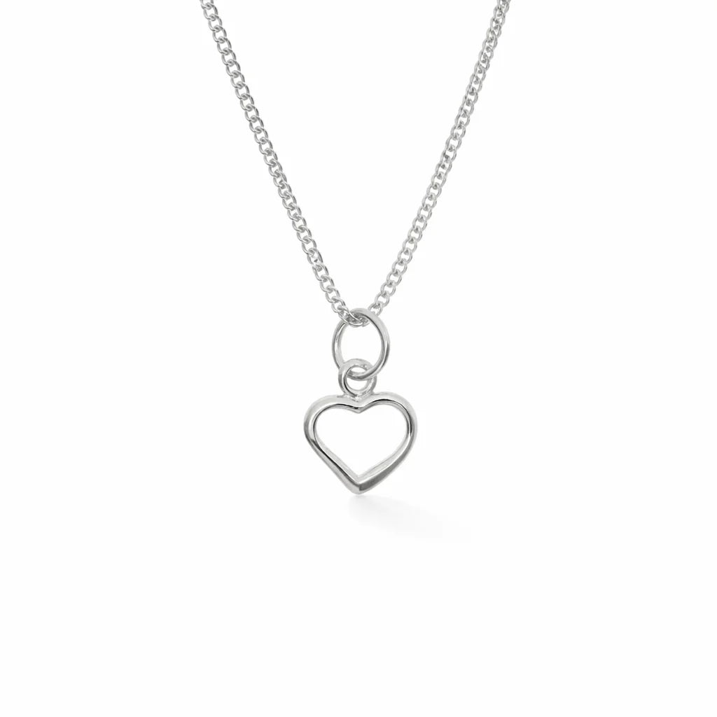 Sølv Åbent Hjerte Halskæde