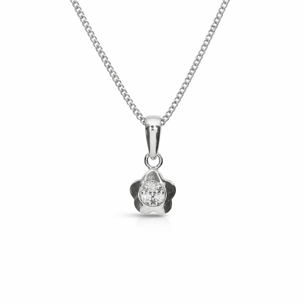 Sølv Blomst Halskæde