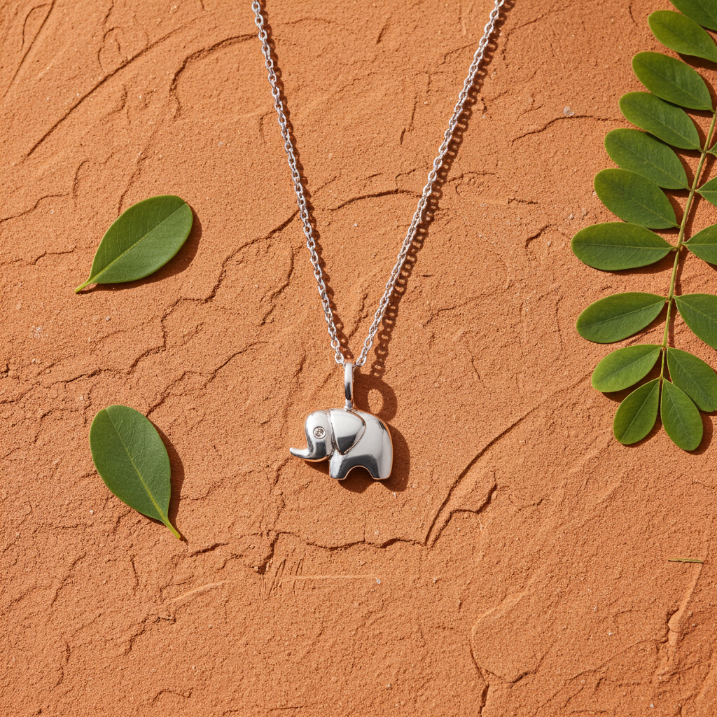 Sølv Elefant Halskæde