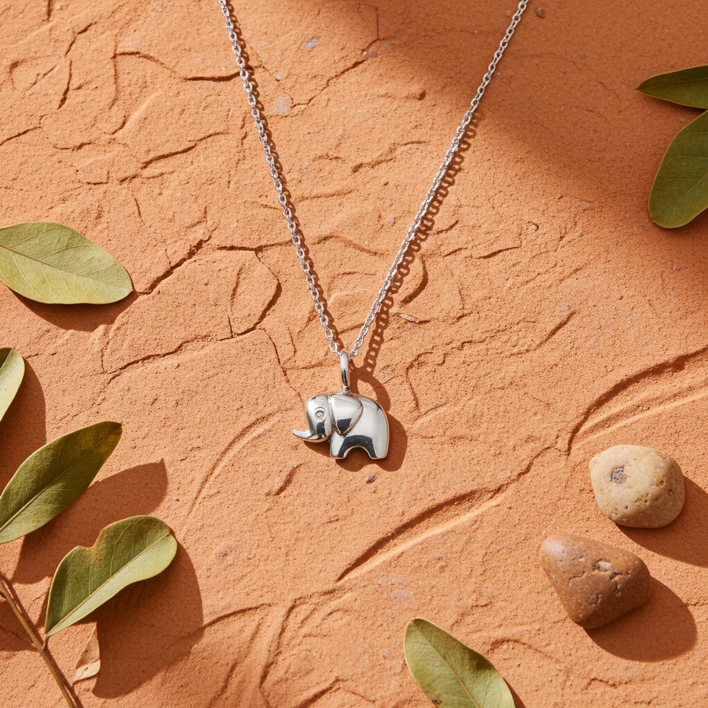 Sølv Elefant Halskæde