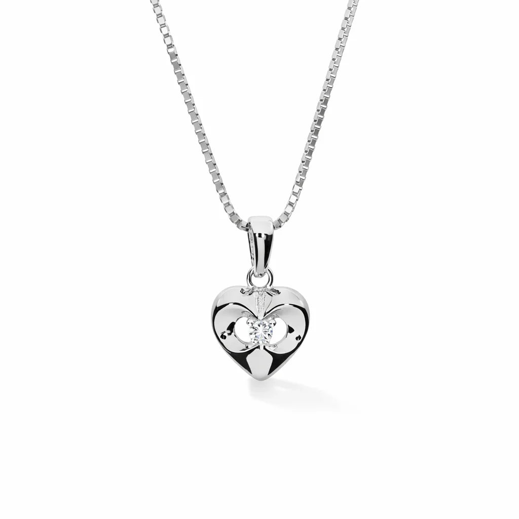 Sølv Knude Hjerte Halskæde