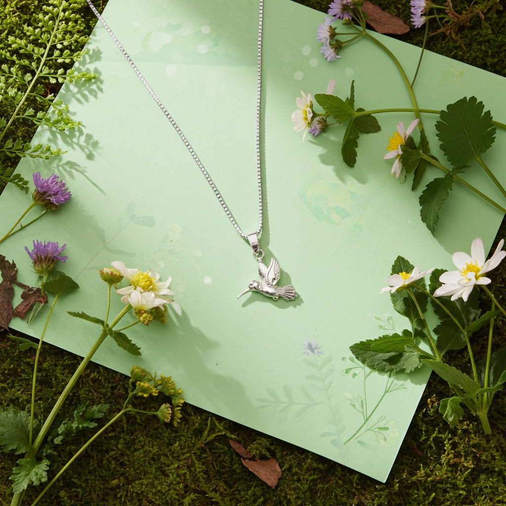 Sølv Kolibri Halskæde