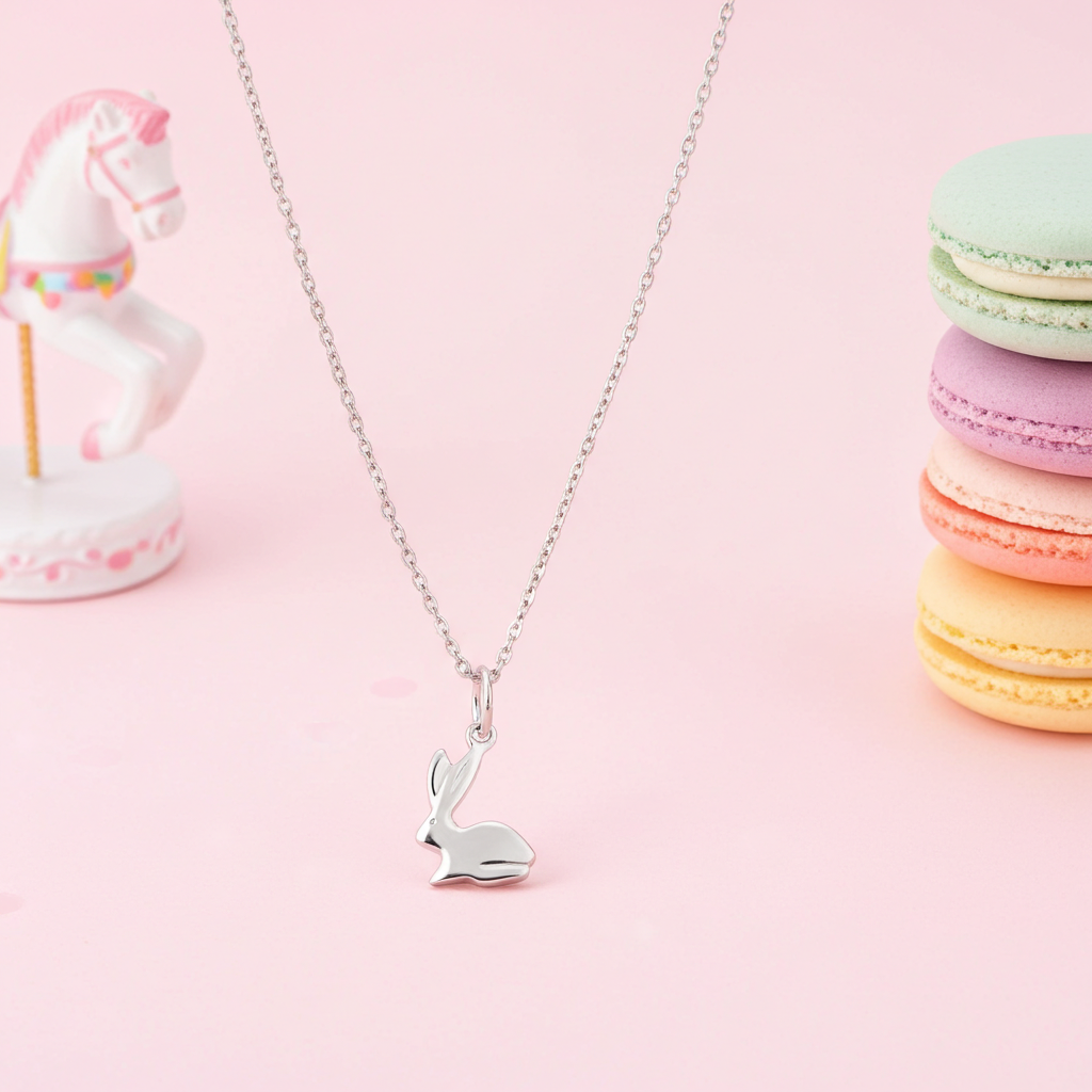 Sølv Sød Kanin Halskæde