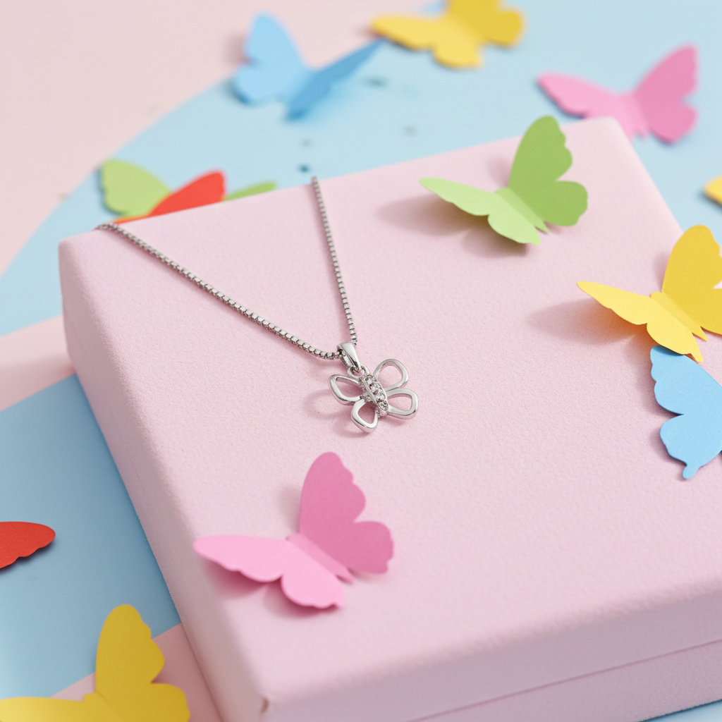 Sølv Sommerfugl Halskæde