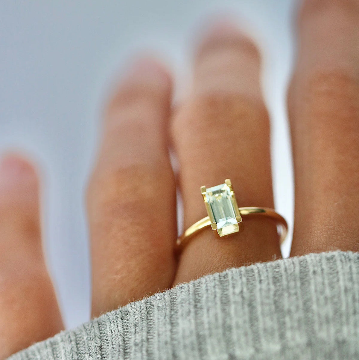 Nord Blue ring turned - 18kt Rødguld