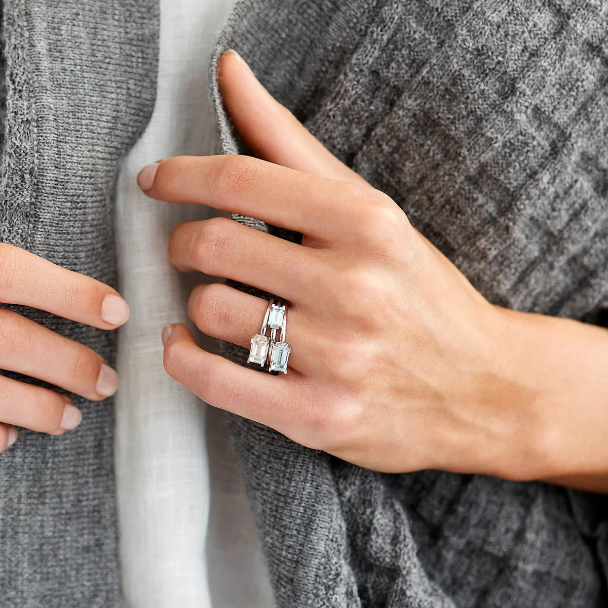 Nord Blue ring - 18kt Hvidguld