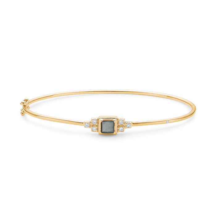 Raw Diamant armring - 18kt Rødguld