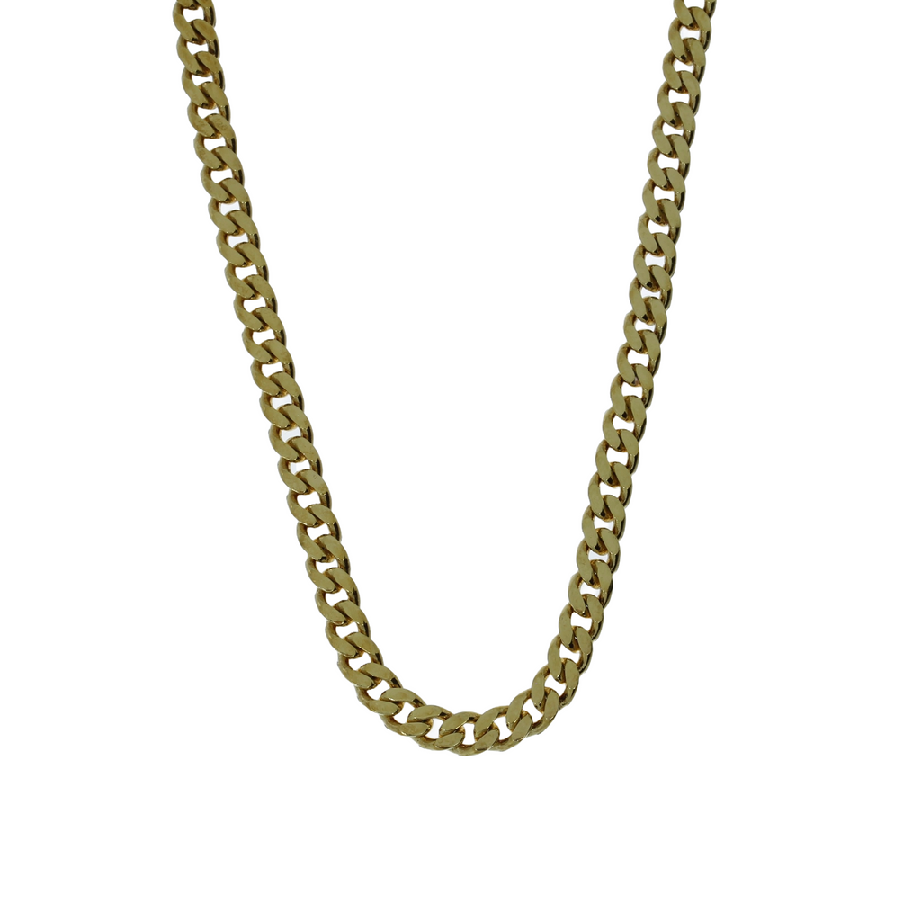 Forgyldt Panser Facet Kæde 42cm