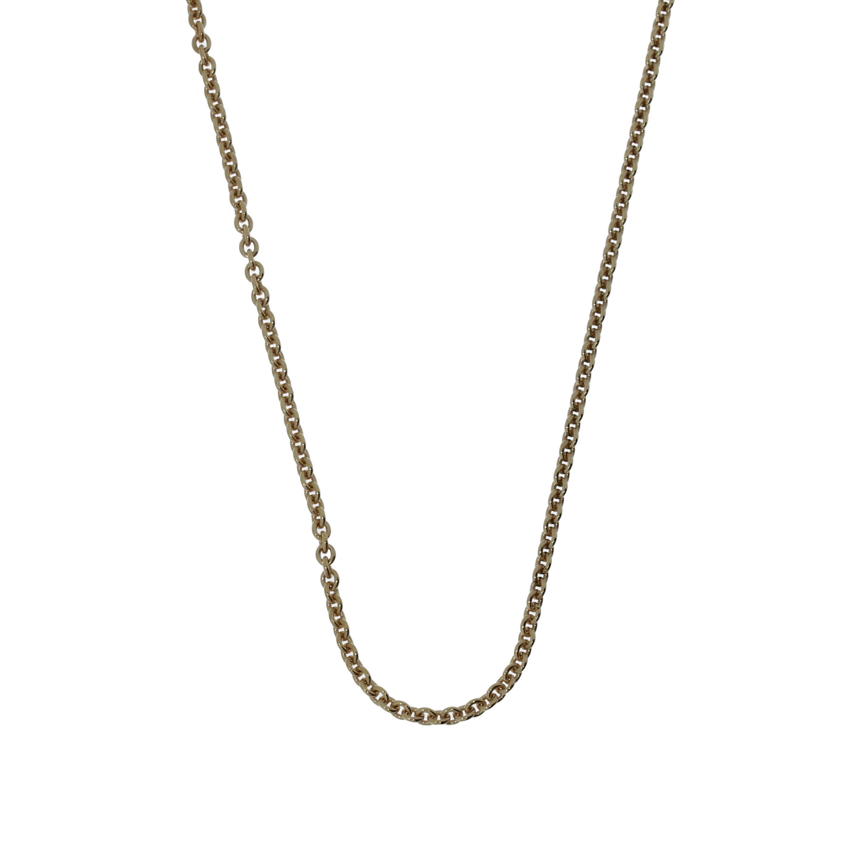 Rosaforgyldt Anker Rund Kæde 80cm