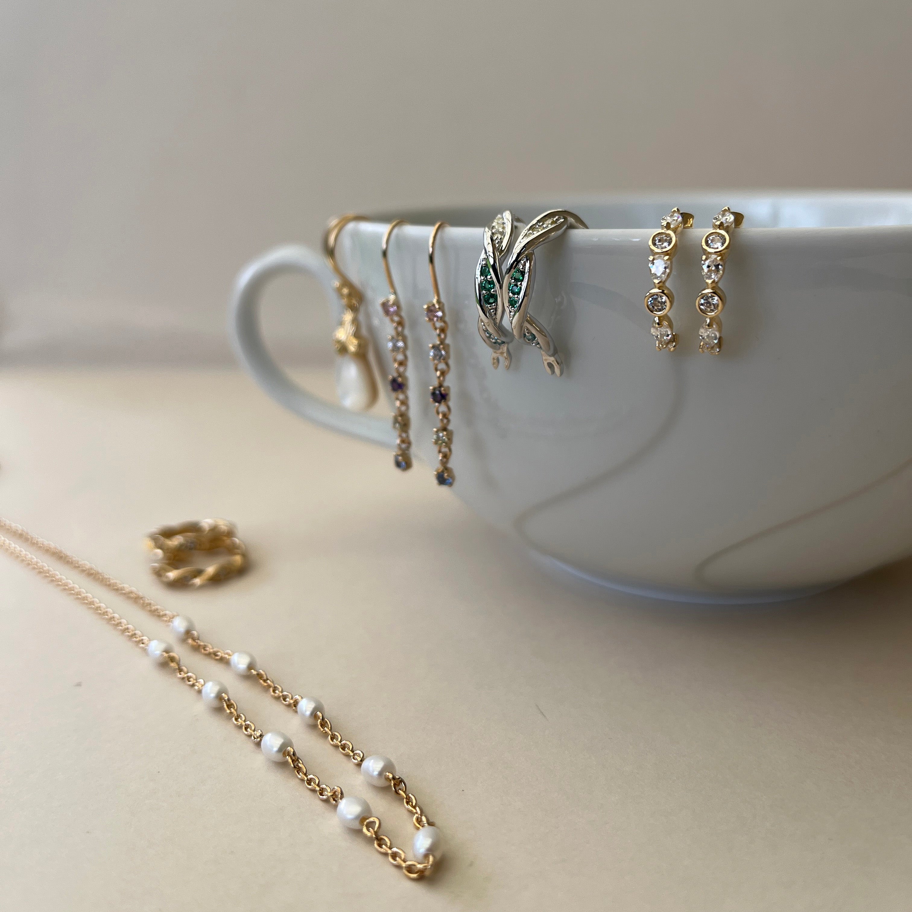 Forgyldt Perle Halskæde