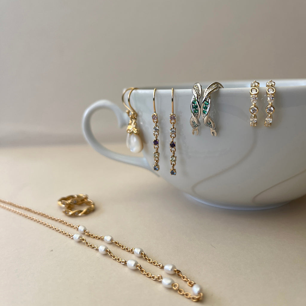 Forgyldt Perle Halskæde