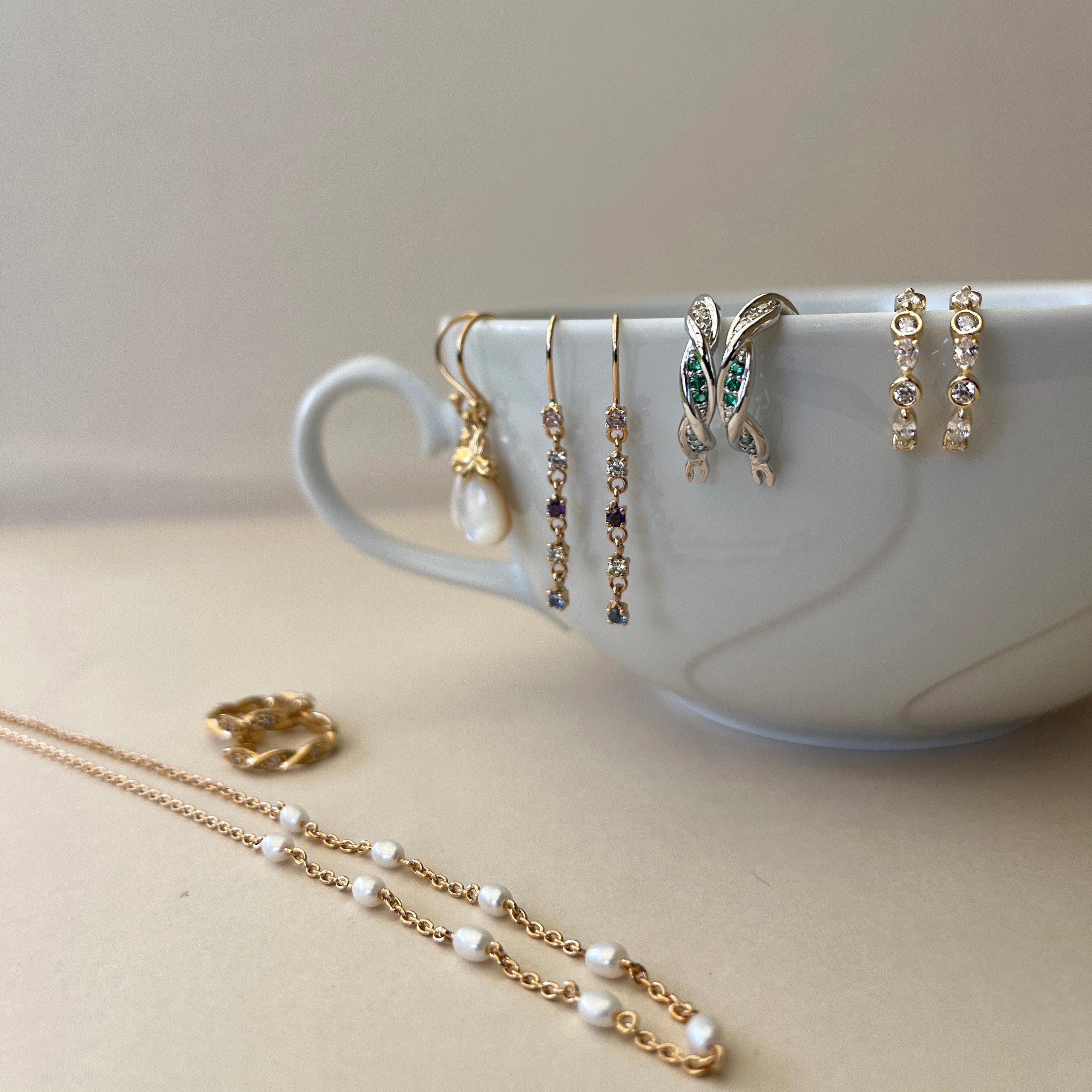 Forgyldt Perle Halskæde