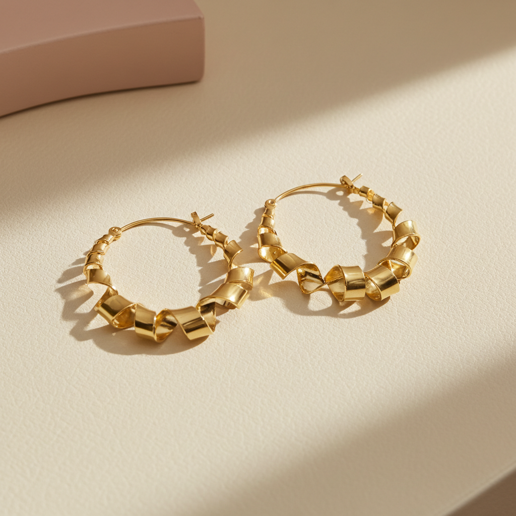 Forgyldte Spiral Creoler