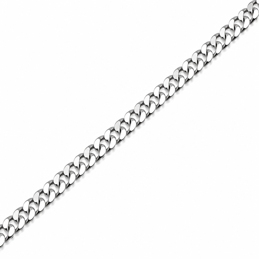 Sølv Panser Facet Armbånd 4,5mm