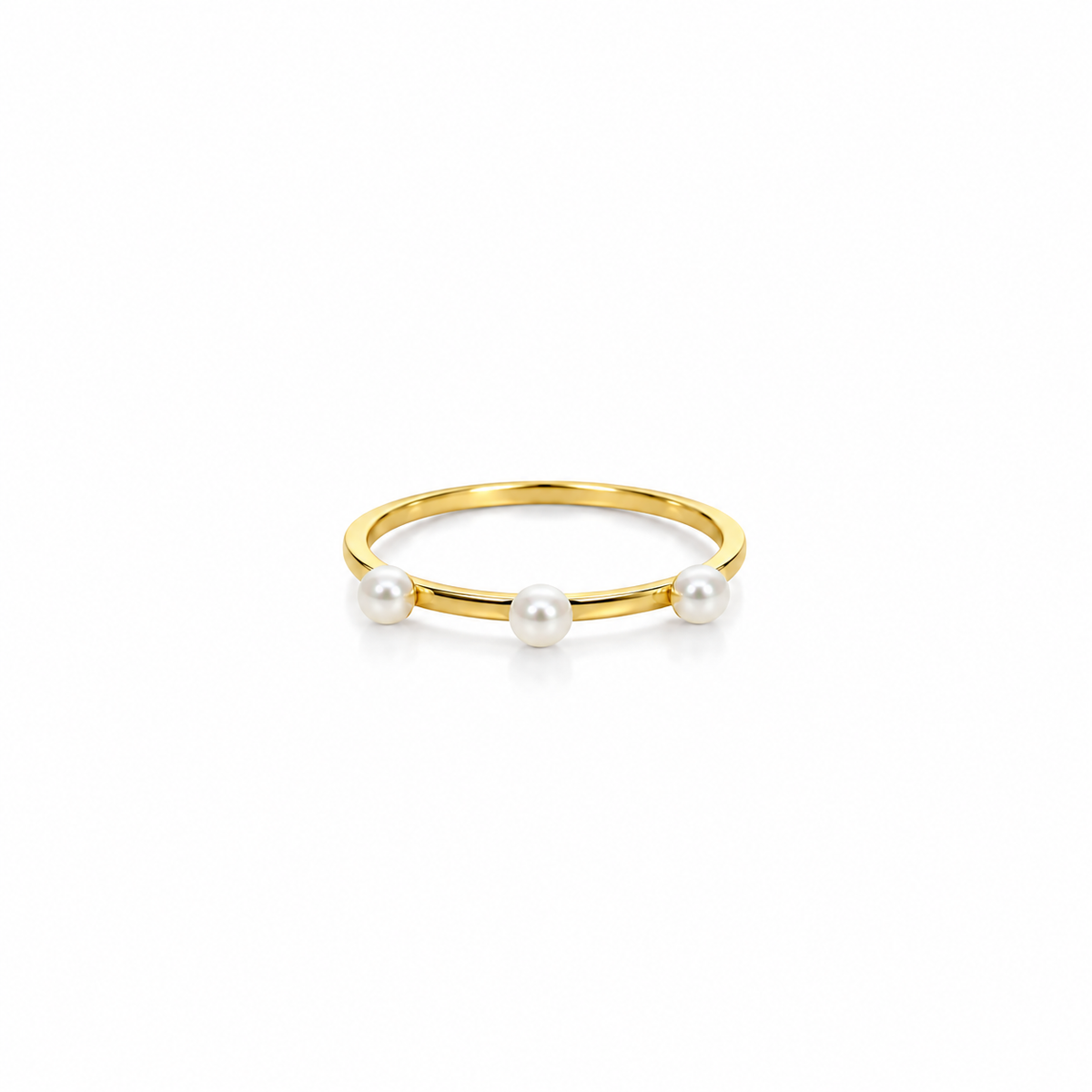 8 Karat Trio Ferskvandsperle Ring