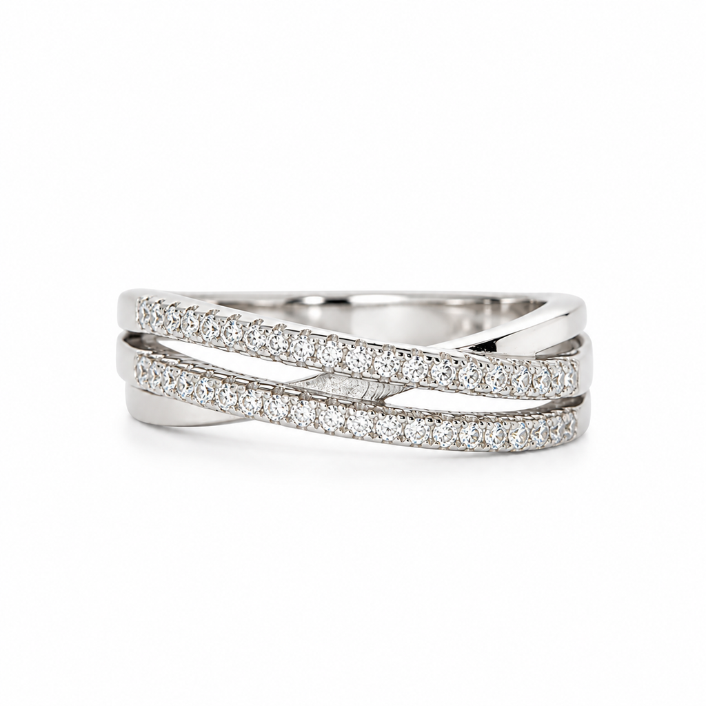 Sølv Crossover Ring