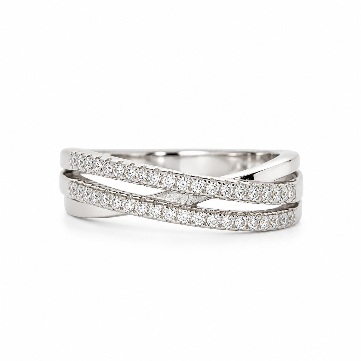Sølv Crossover Ring